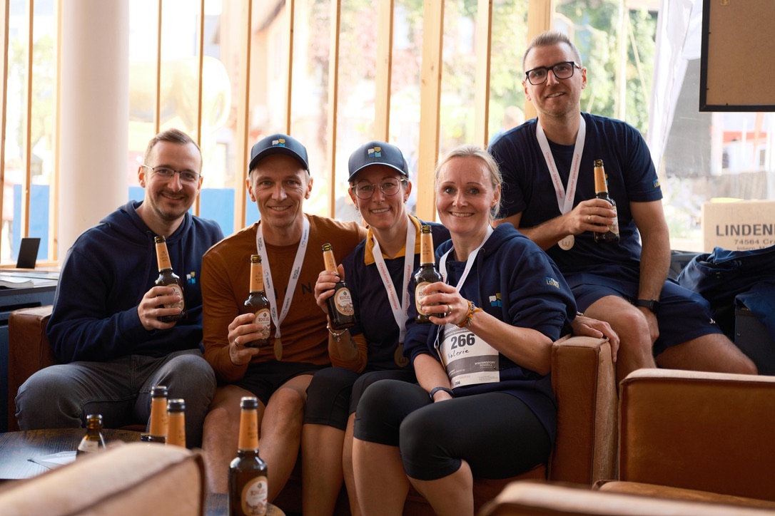 Nach dem Lauf das verdiente Feierabend-Bier.